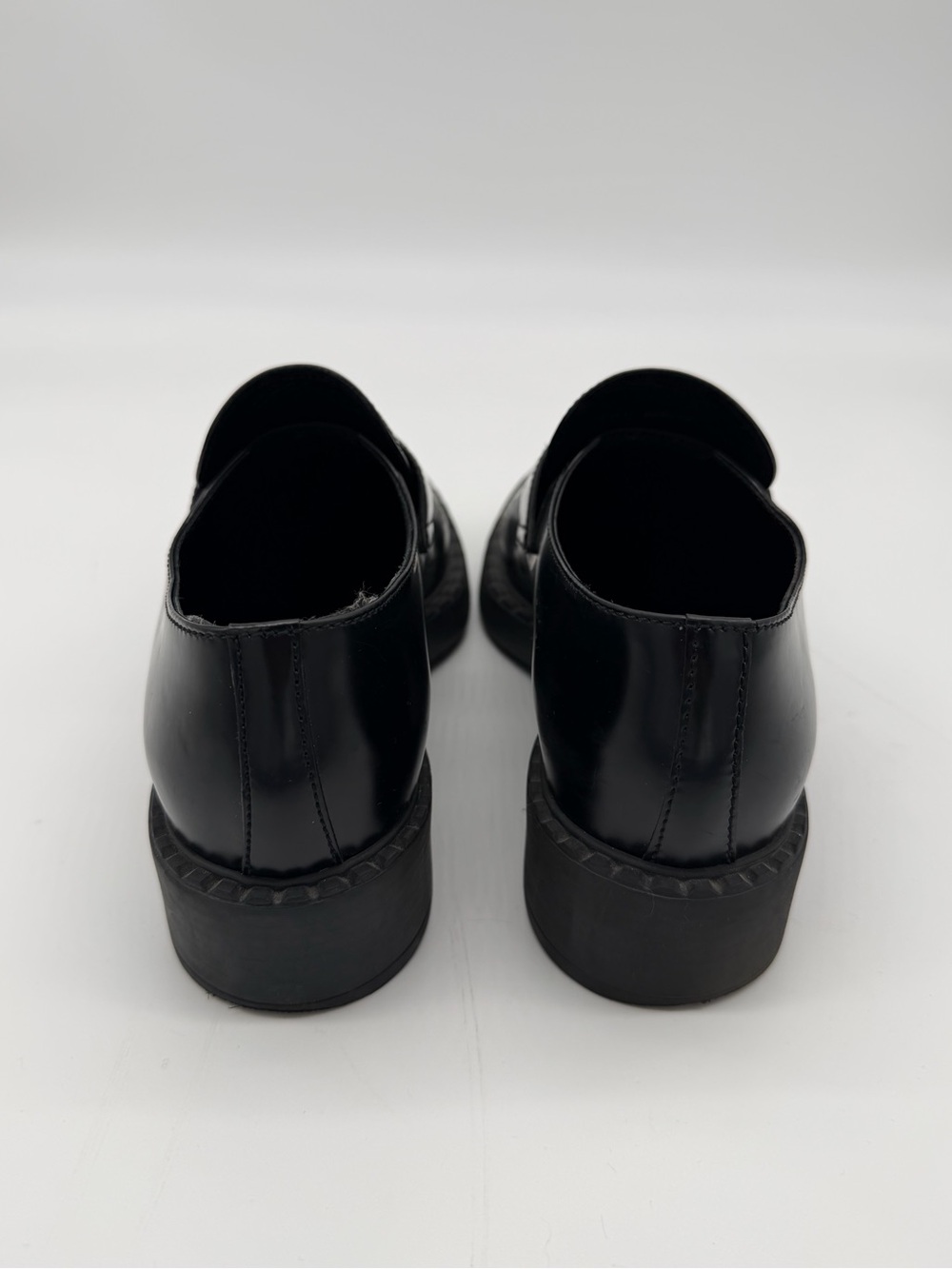 PRADA “Chocolate” Brushed Leather Loafers - Sz 38.5 - Picture 6 of 14